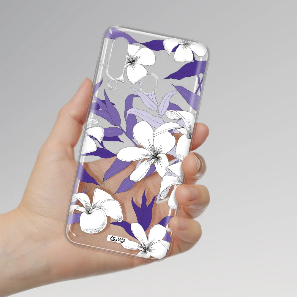 Purple Flower Samsung A60 Clear TPU Case