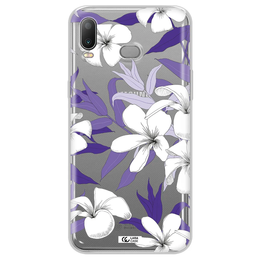 Purple Flower Samsung A6S Clear TPU Case