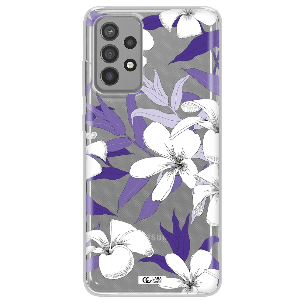 Purple Flower Samsung A72 Clear TPU Case
