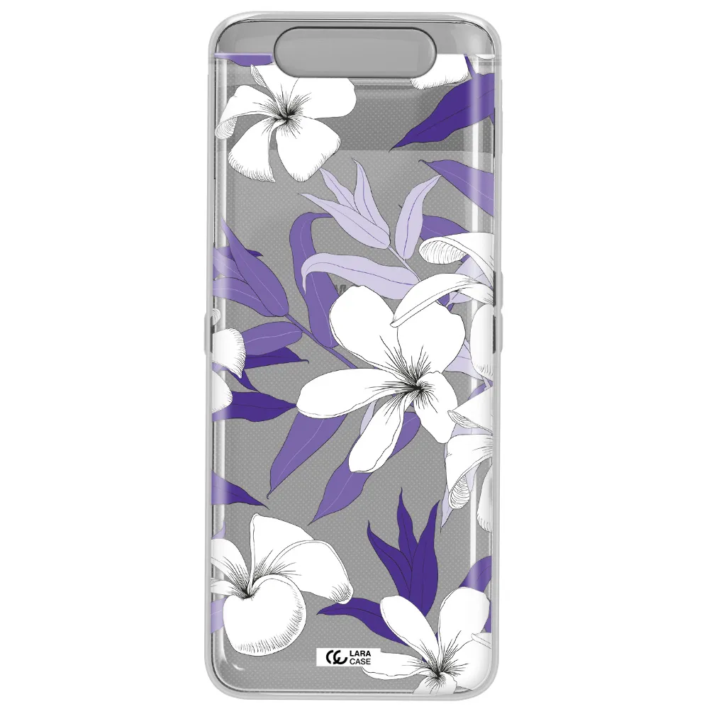 Purple Flower Samsung A80 Clear TPU Case