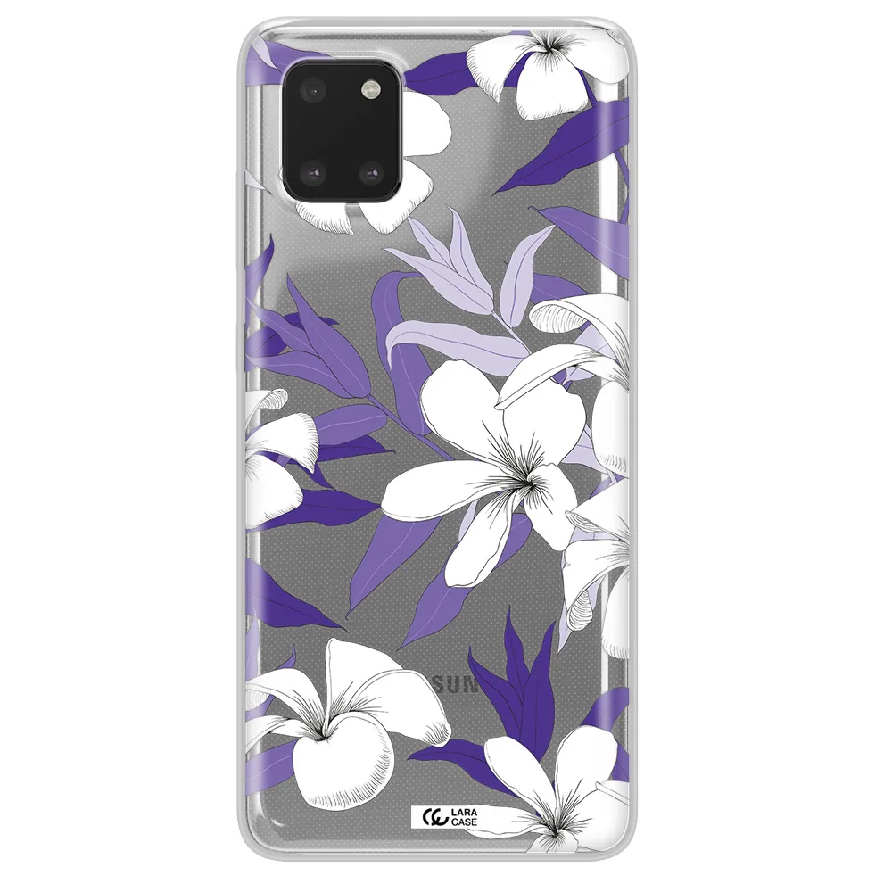 Purple Flower Samsung A81 Clear TPU Case