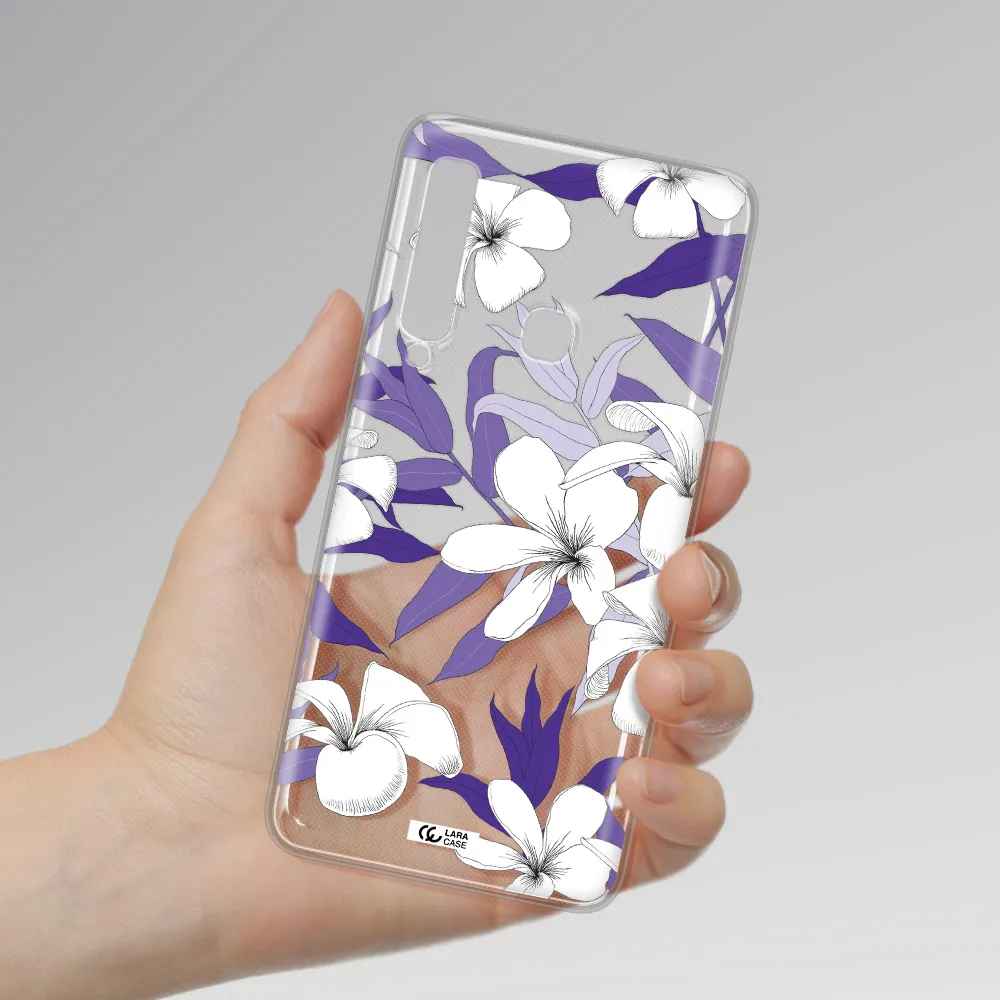 Purple Flower Samsung A9 2018 Clear TPU Case