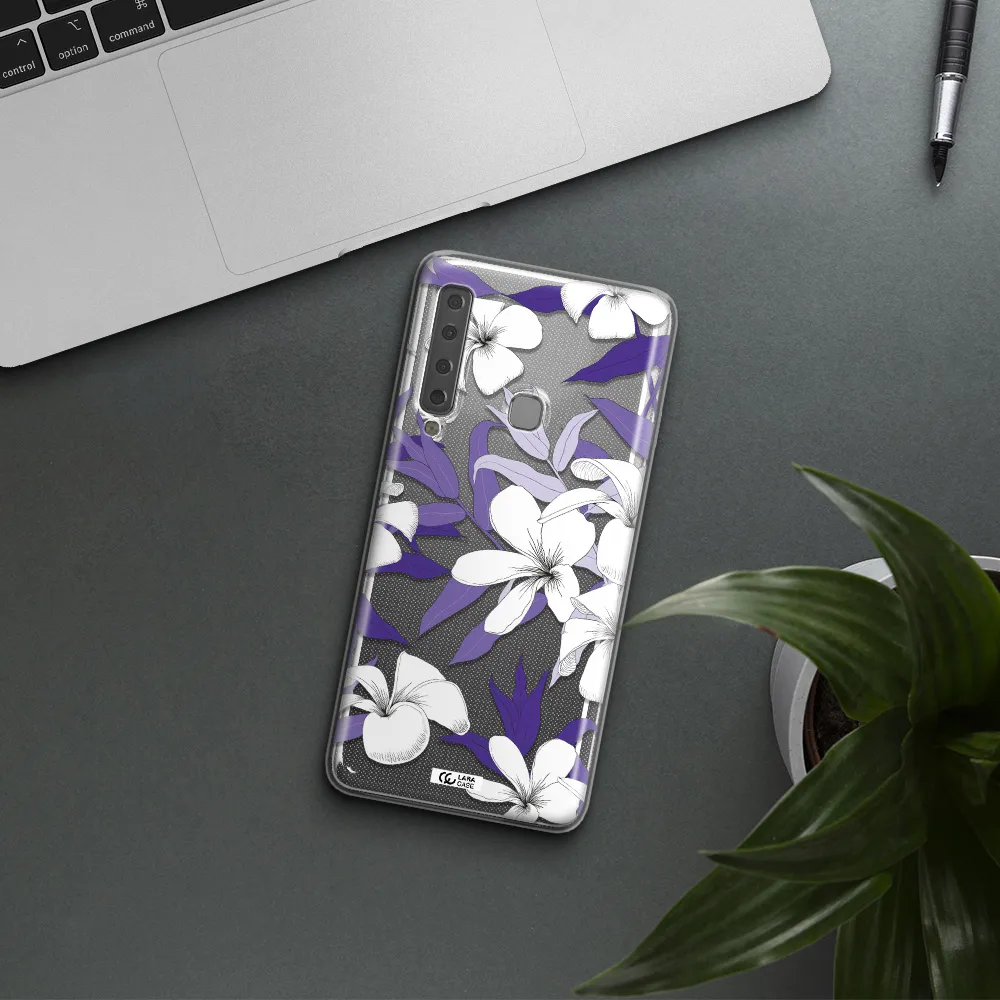 Purple Flower Samsung A9 2018 Clear TPU Case