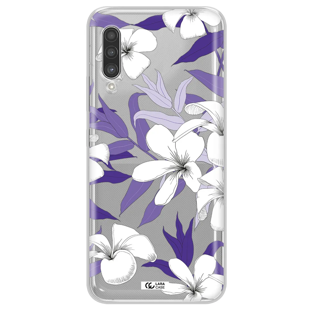 Purple Flower Samsung A90 Clear TPU Case