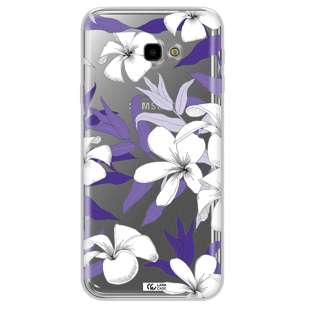 Purple Flower Samsung J4 Plus Clear TPU Case
