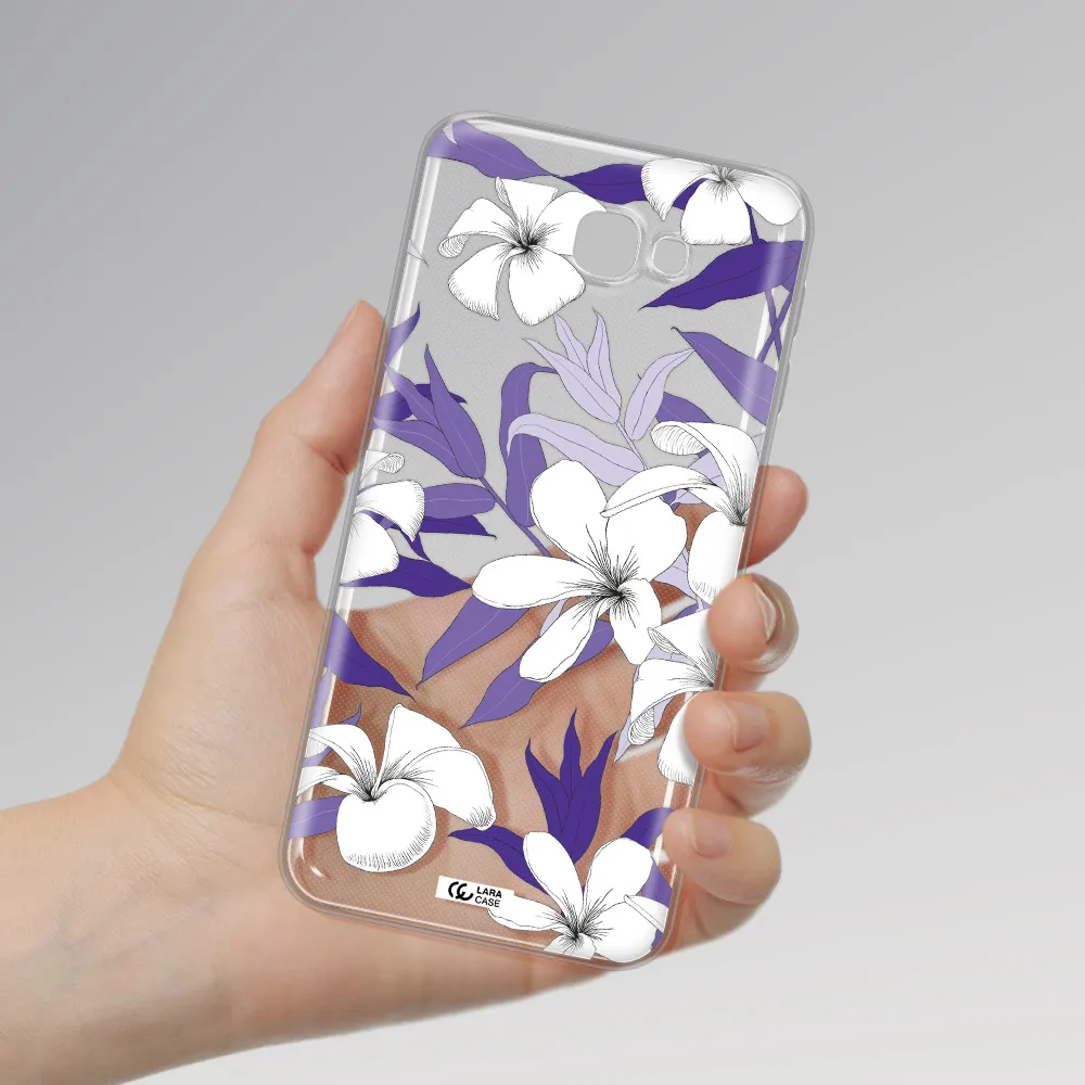 Purple Flower Samsung J5 Prime Clear TPU Case