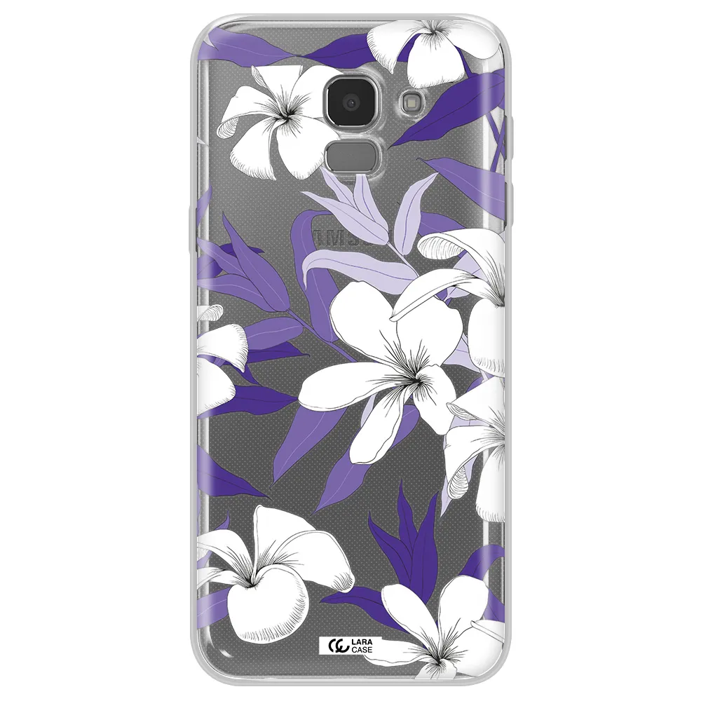 Purple Flower Samsung J6 Clear TPU Case