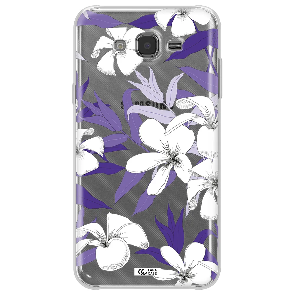 Purple Flower Samsung J7 2015 Clear TPU Case