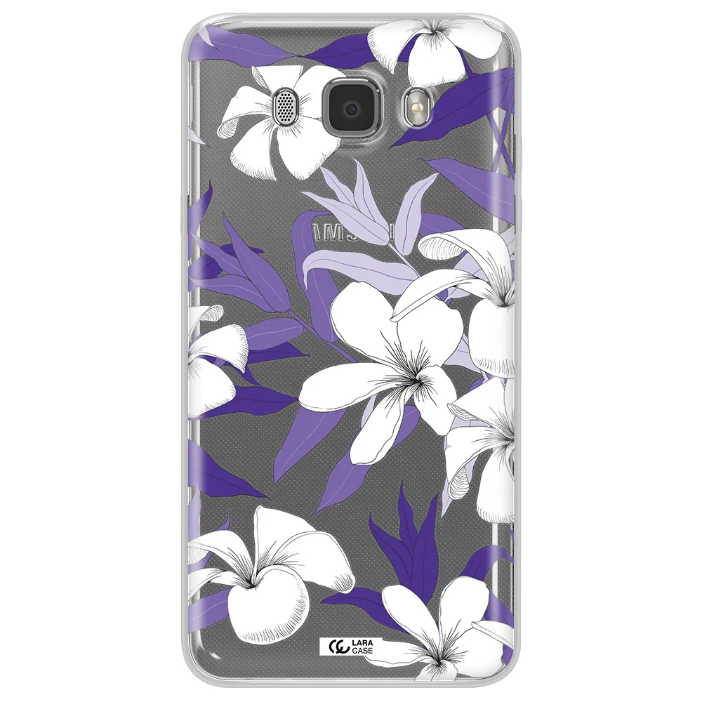 Purple Flower Samsung J7 2016 Clear TPU Case