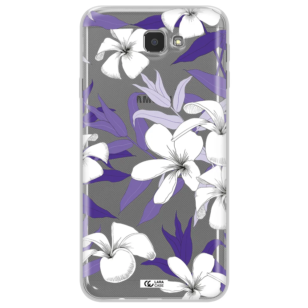 Purple Flower Samsung J7 Prim Clear TPU Case