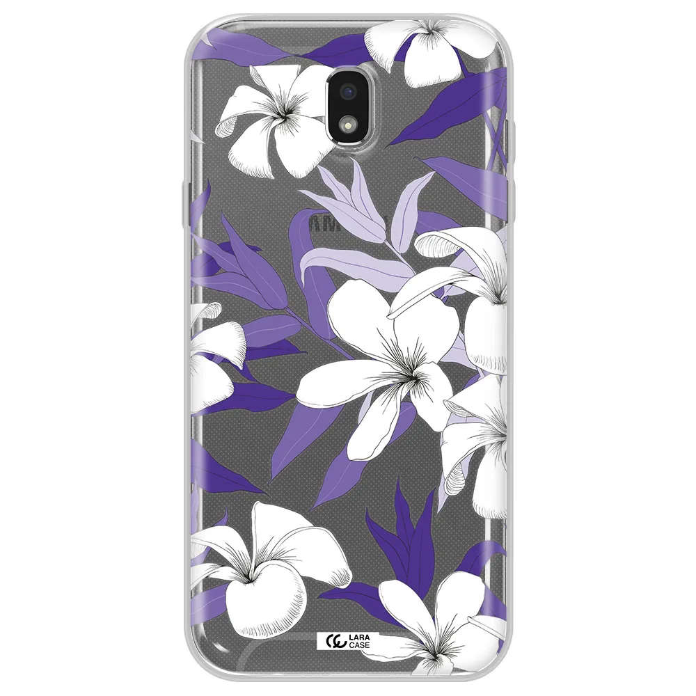 Purple Flower Samsung J7 Pro Clear TPU Case