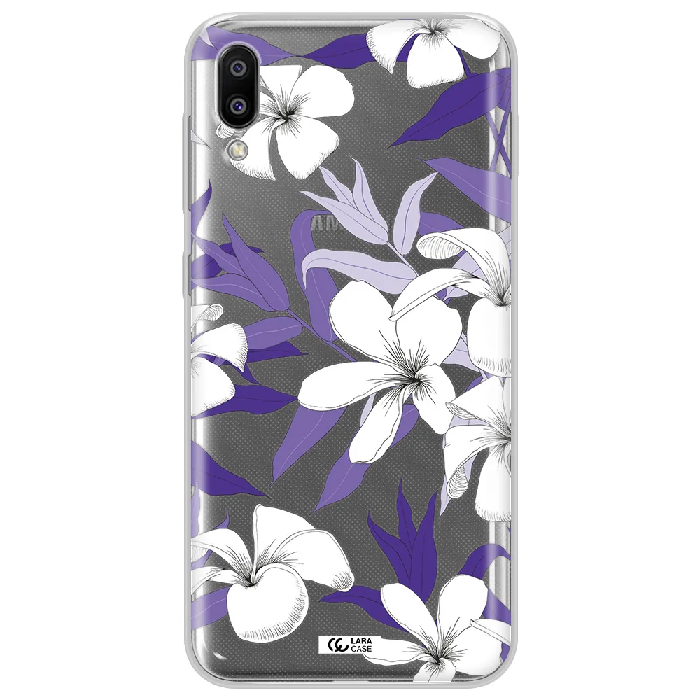 Purple Flower Samsung M10 Clear TPU Case