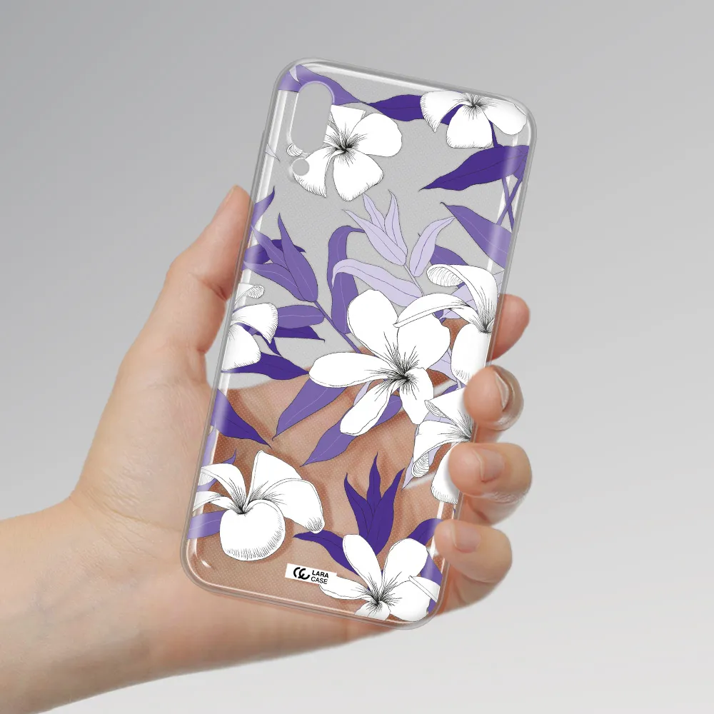 Purple Flower Samsung M10 Clear TPU Case