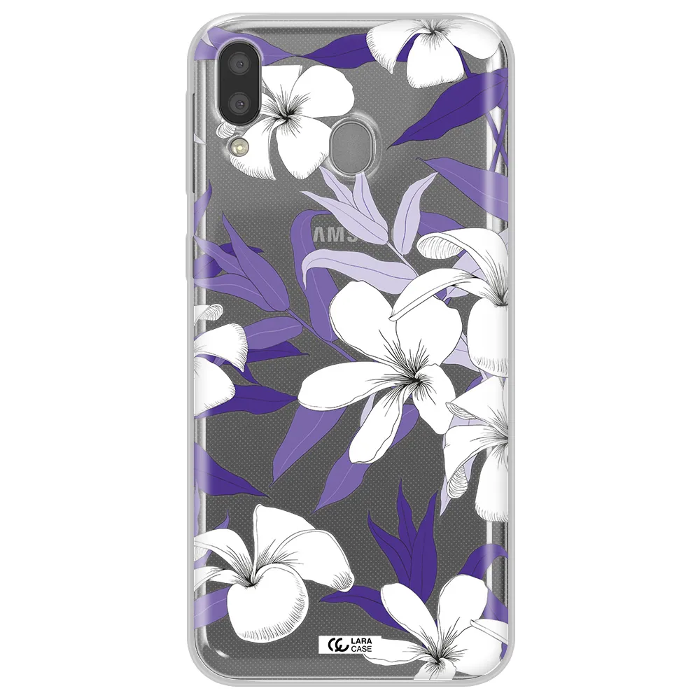 Purple Flower Samsung M20 Clear TPU Case