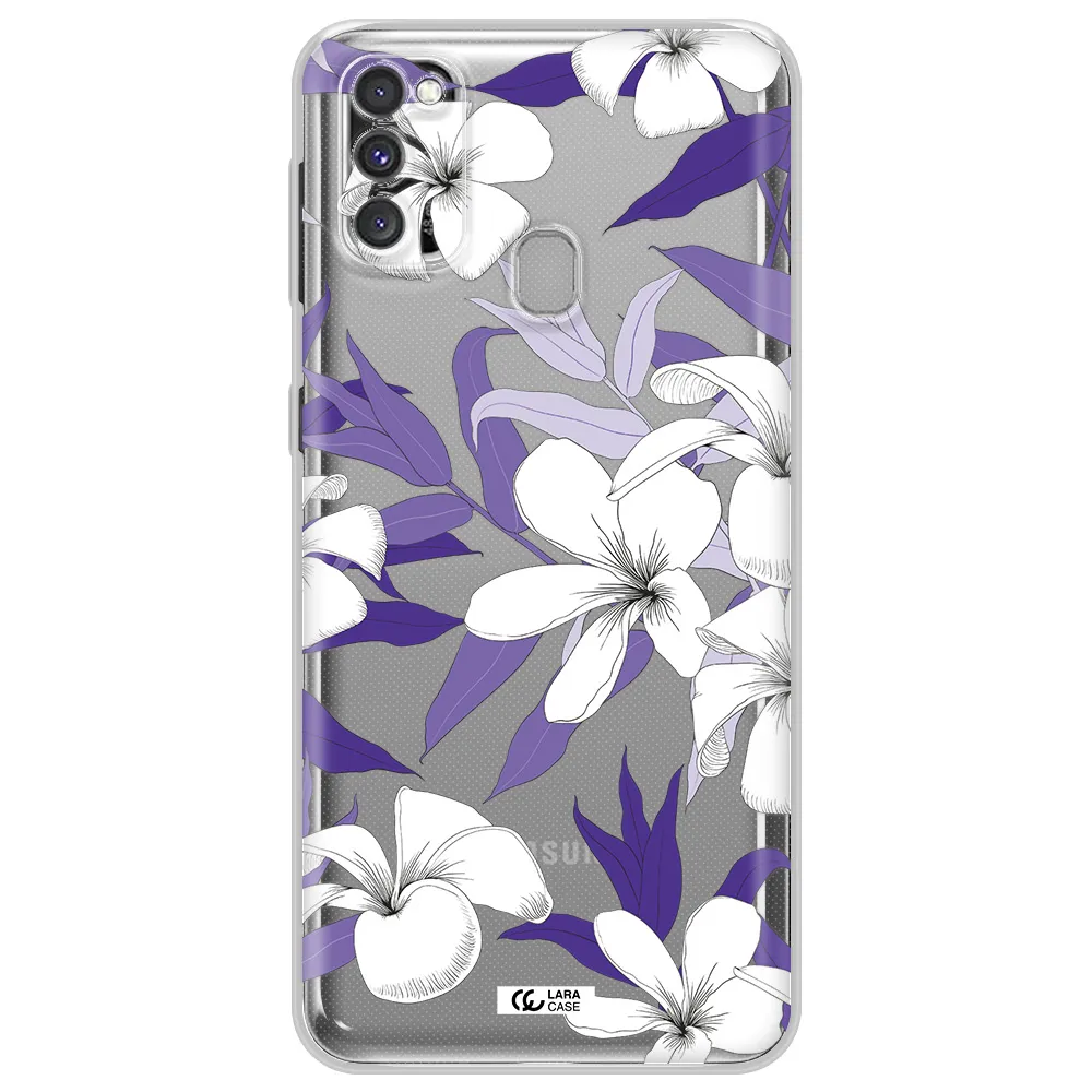 Purple Flower Samsung M30S Clear TPU Case