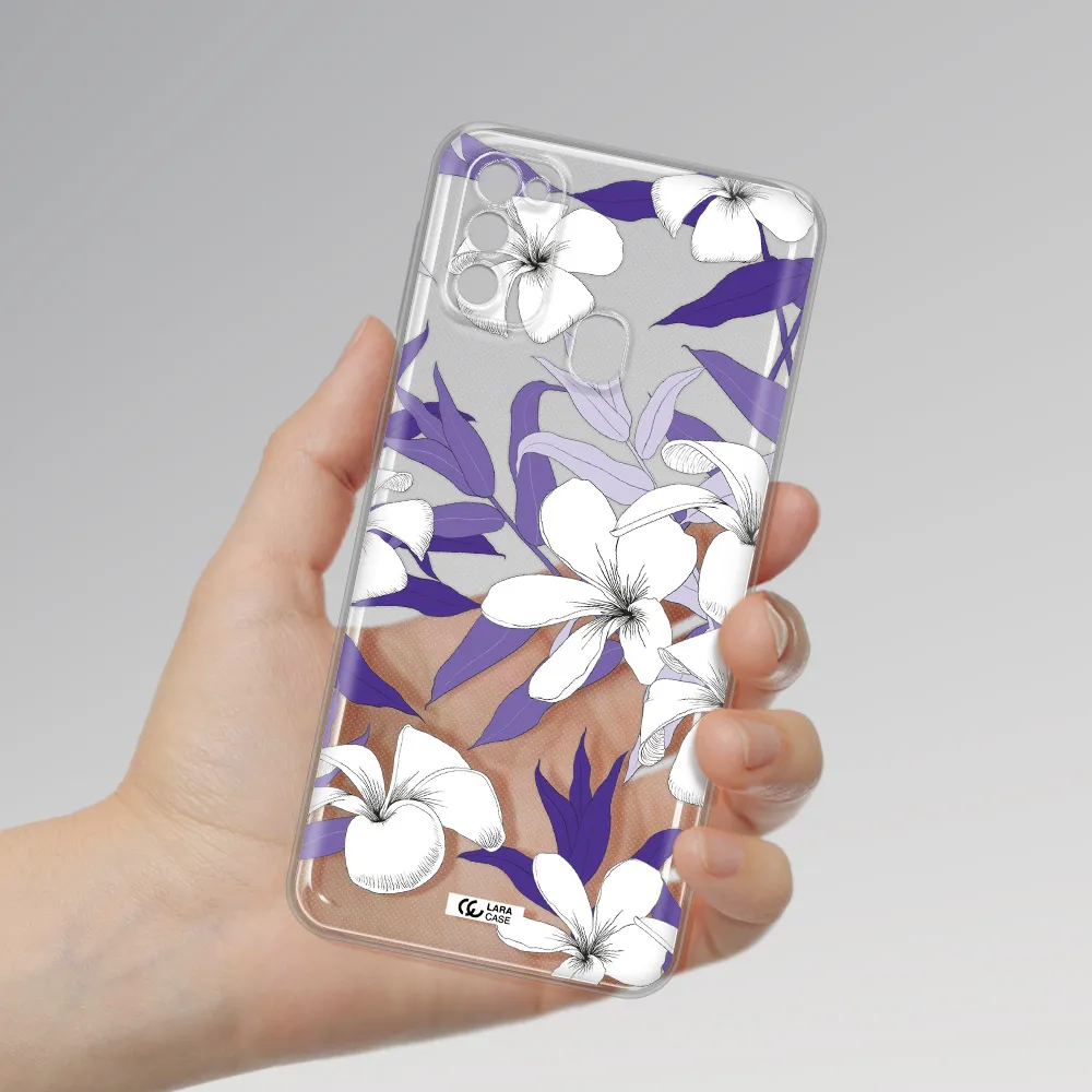 Purple Flower Samsung M30S Clear TPU Case