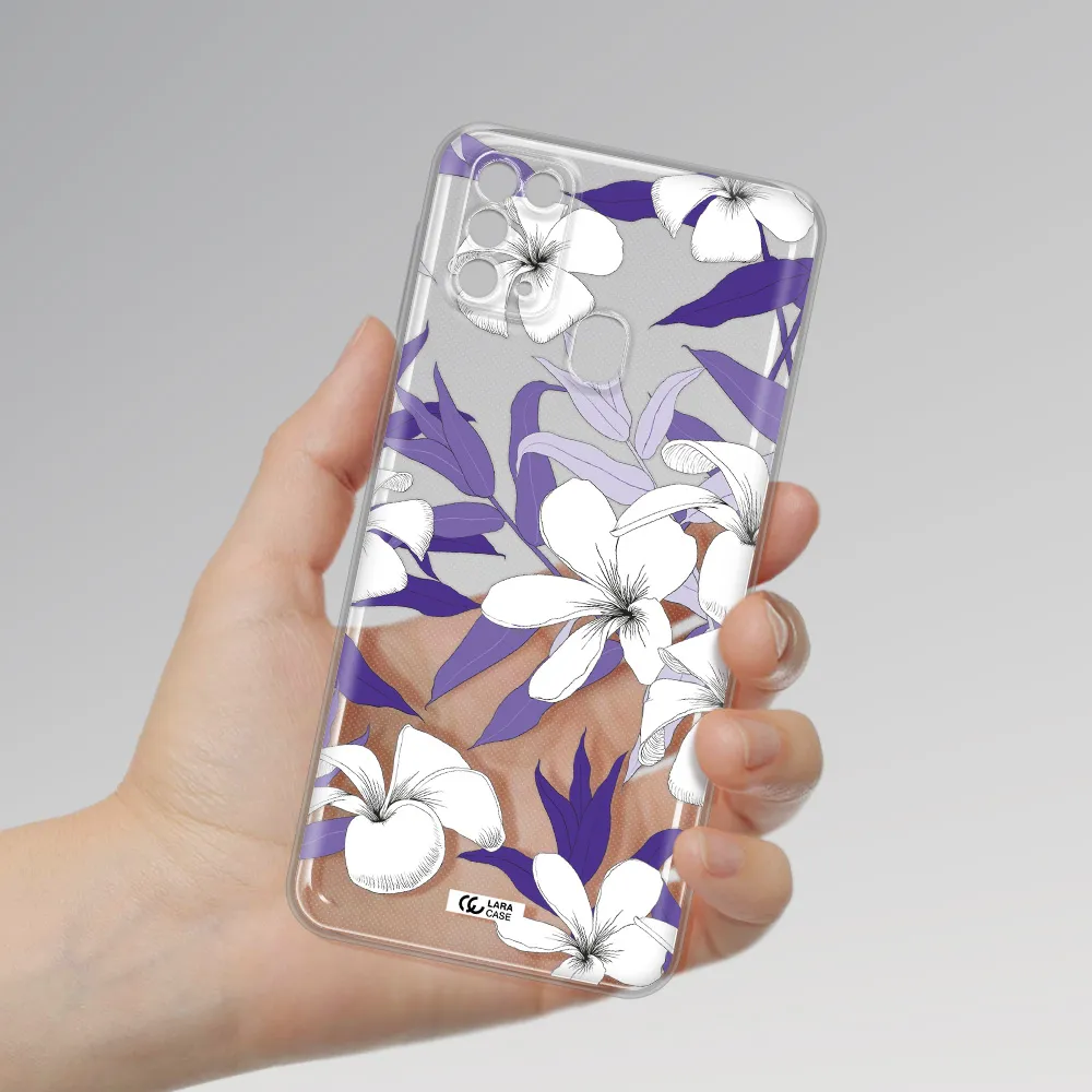 Purple Flower Samsung M31 Clear TPU Case
