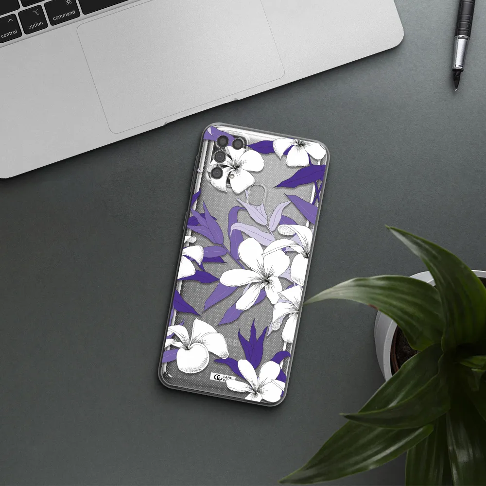 Purple Flower Samsung M31 Clear TPU Case