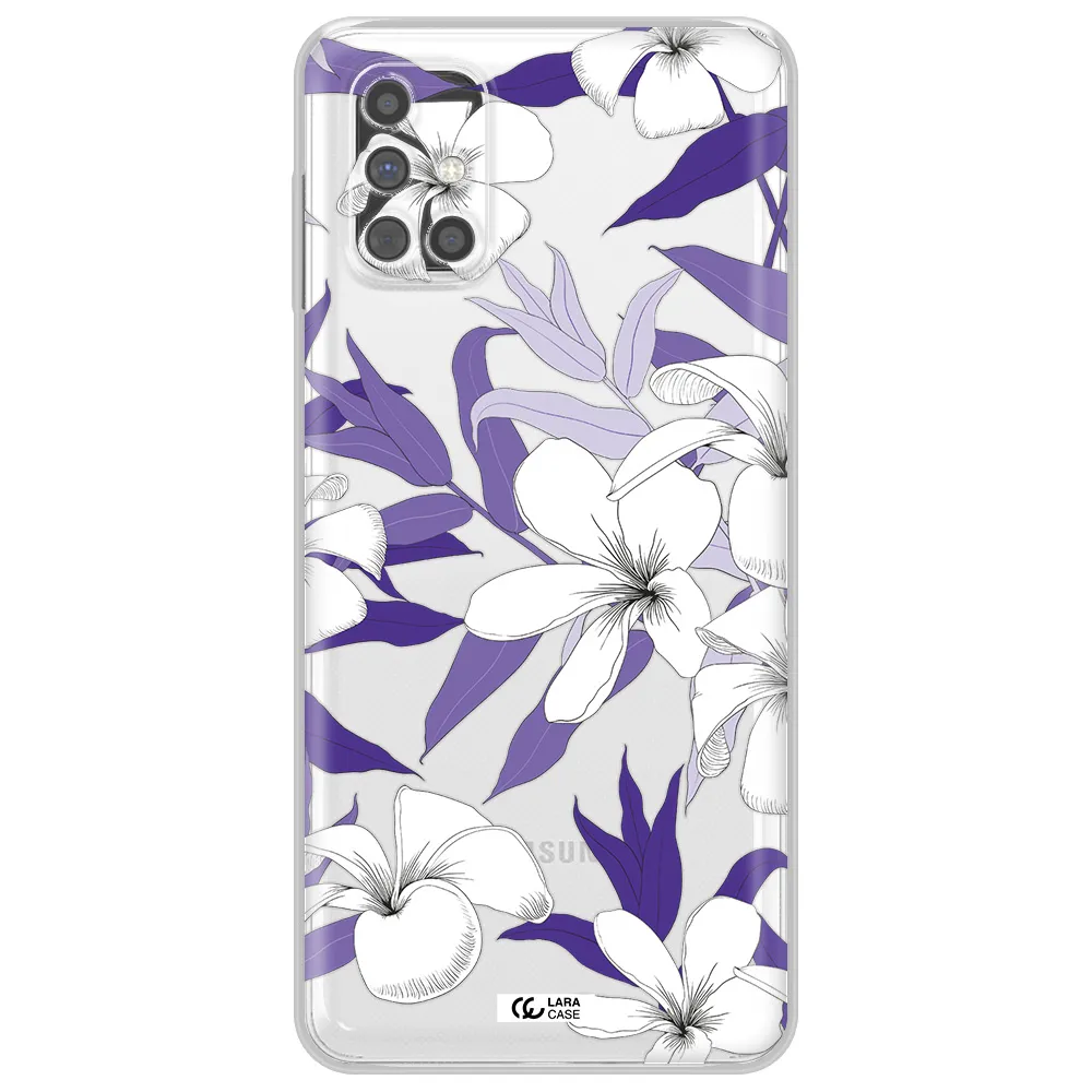 Purple Flower Samsung M31S Clear TPU Case