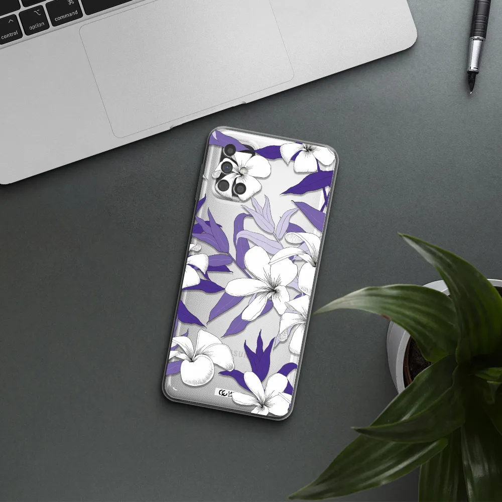 Purple Flower Samsung M31S Clear TPU Case