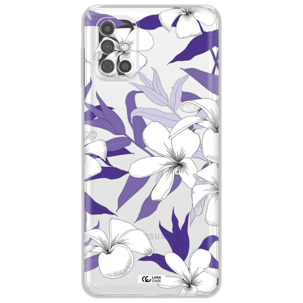 Purple Flower Samsung M51 Clear TPU Case