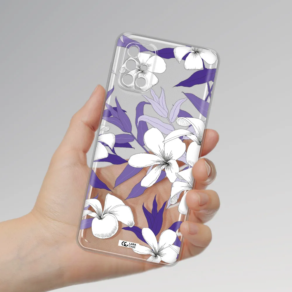 Purple Flower Samsung M51 Clear TPU Case