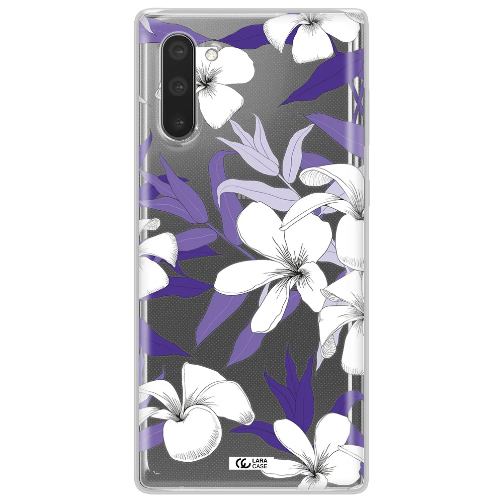 Purple Flower Samsung Note 10 Clear TPU Case