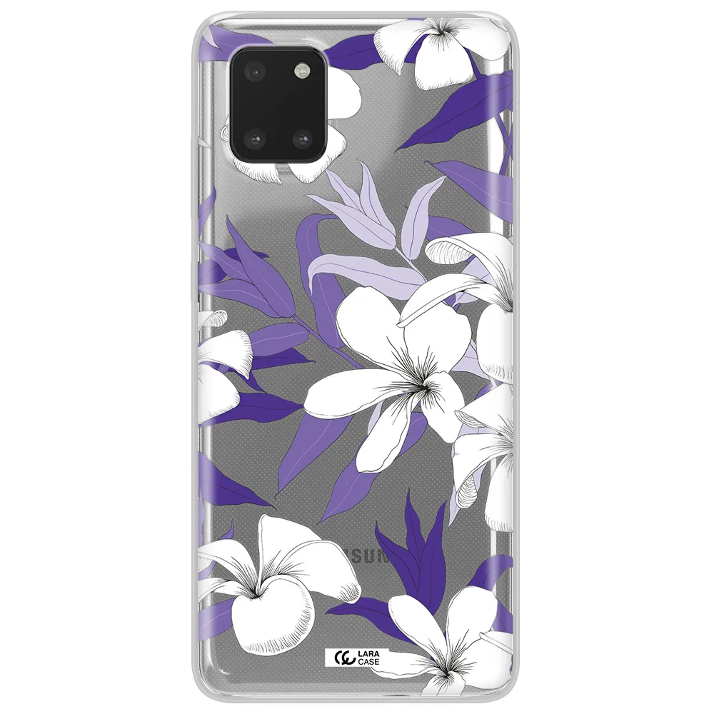 Purple Flower Samsung Note 10 Lite Clear TPU Case