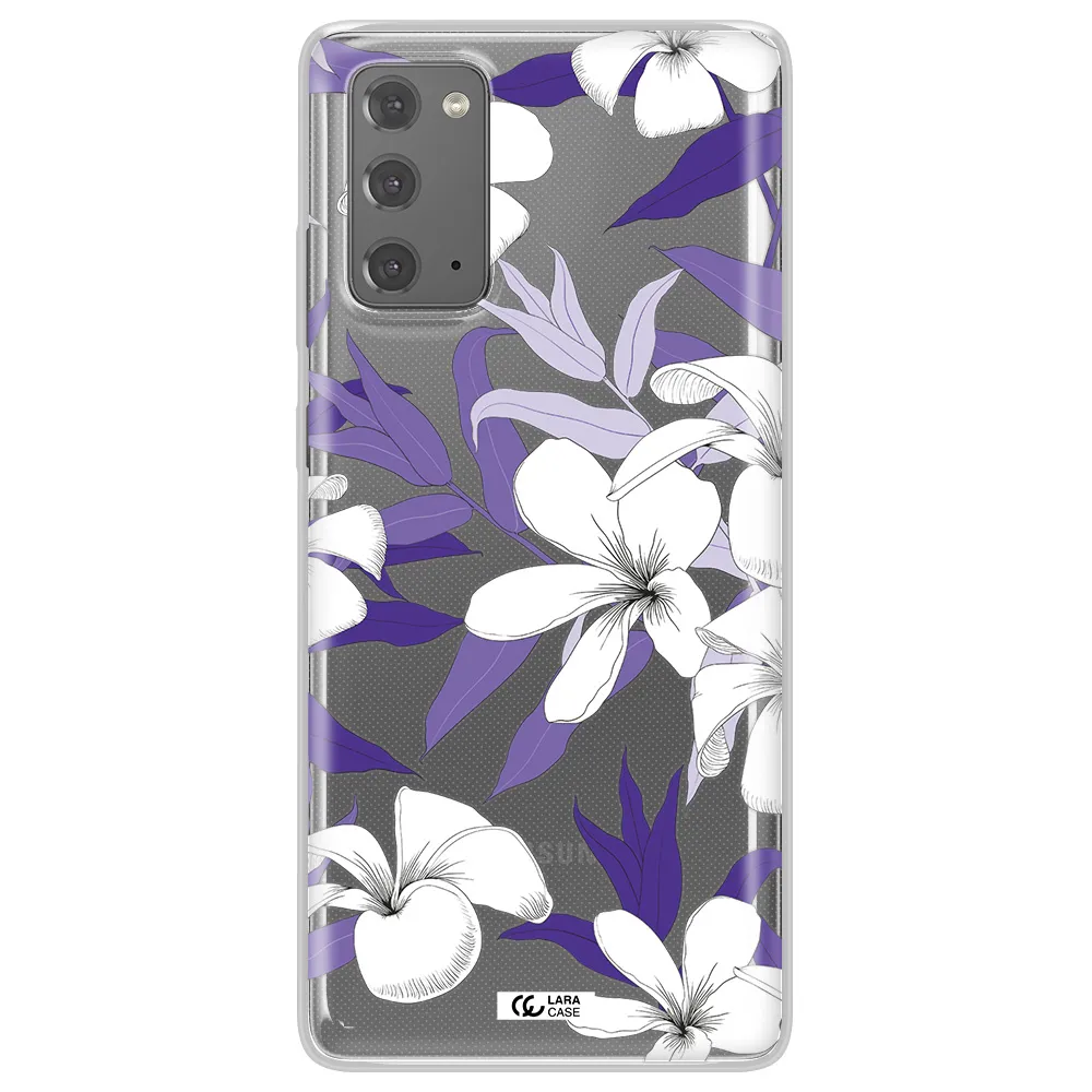 Purple Flower Samsung Note 20 Clear TPU Case