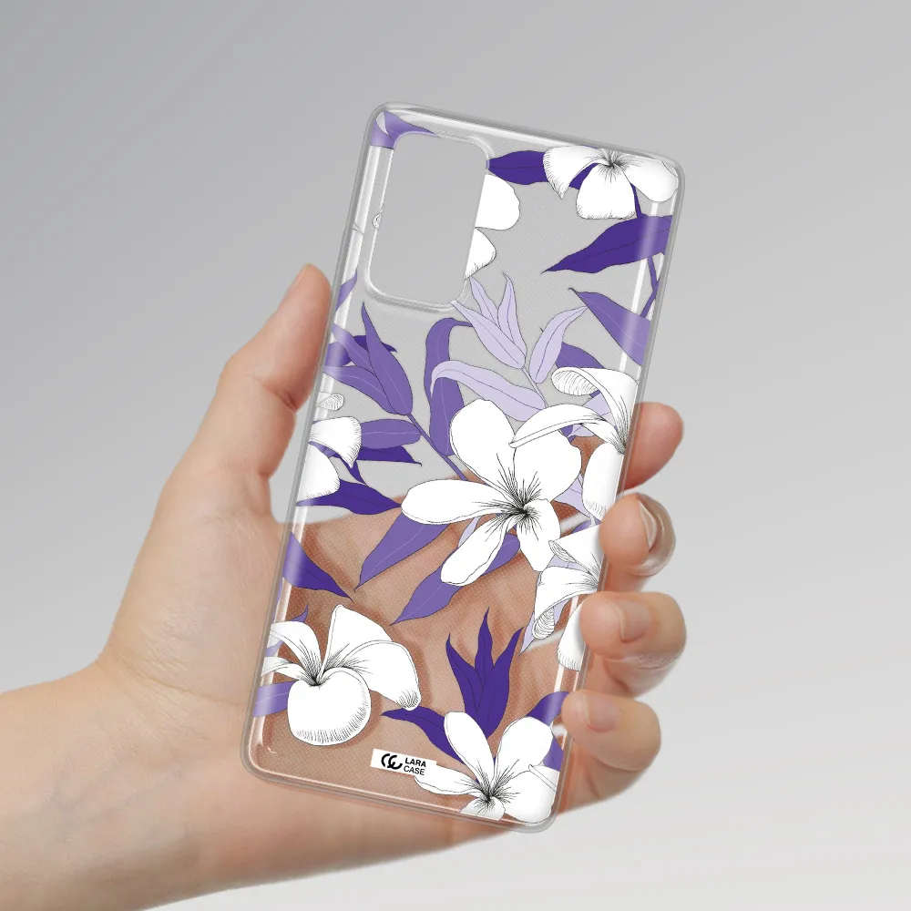 Purple Flower Samsung Note 20 Clear TPU Case