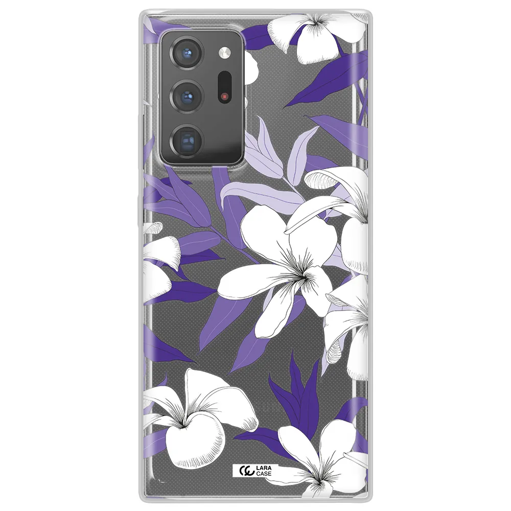 Purple Flower Samsung Note 20 Ultra Clear TPU Case