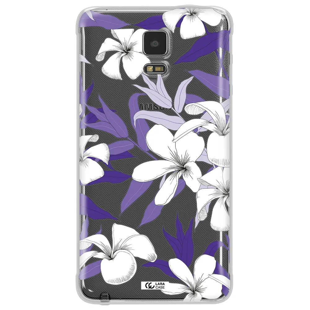 Purple Flower Samsung Note 4 Clear TPU Case