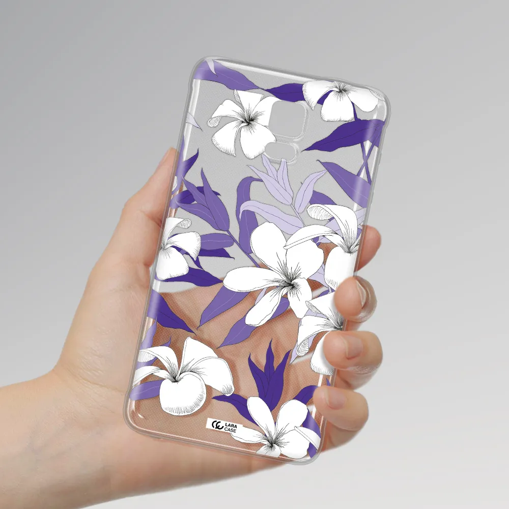 Purple Flower Samsung Note 4 Clear TPU Case