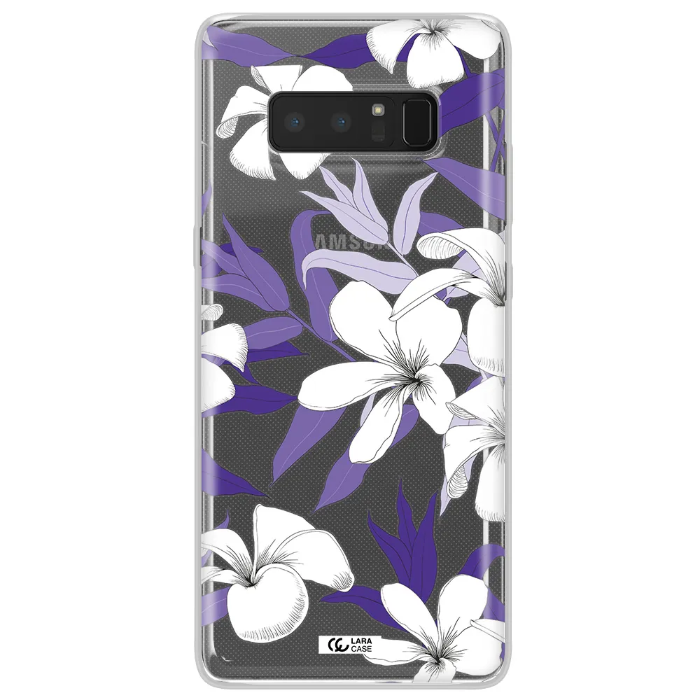 Purple Flower Samsung Note 8 Clear TPU Case