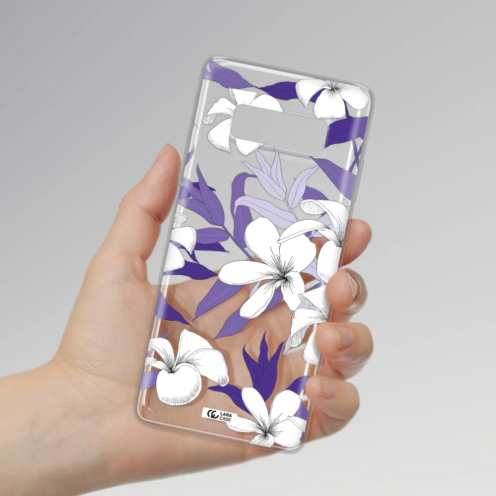 Purple Flower Samsung Note 8 Clear TPU Case