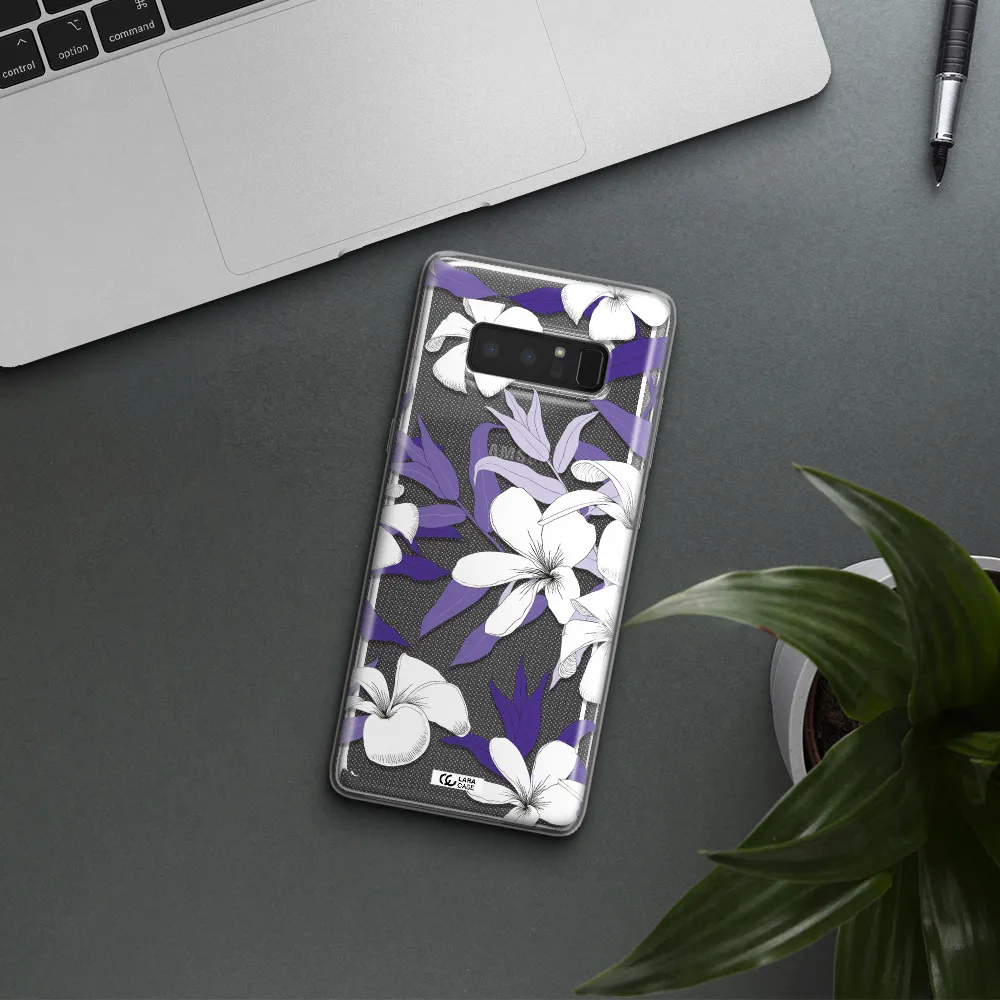 Purple Flower Samsung Note 8 Clear TPU Case