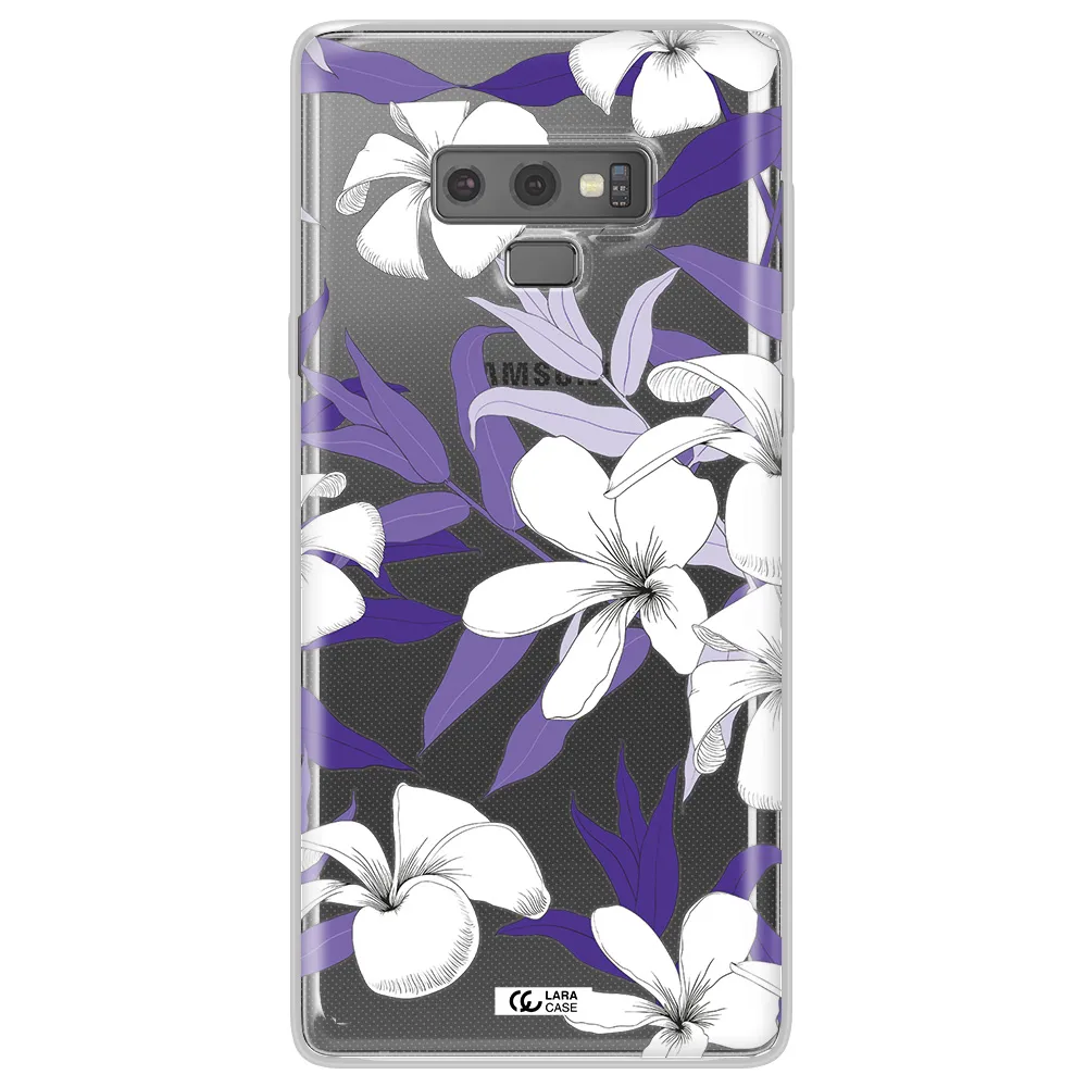 Purple Flower Samsung Note 9 Clear TPU Case