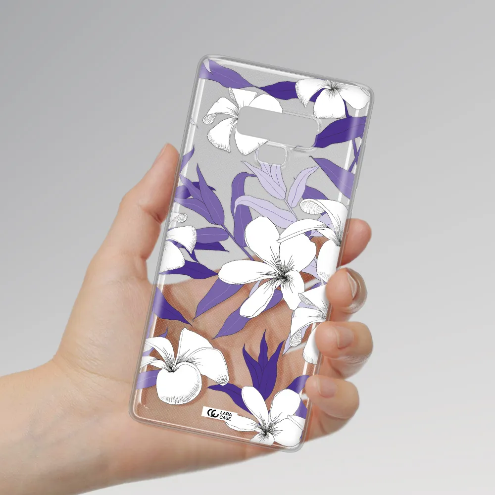 Purple Flower Samsung Note 9 Clear TPU Case