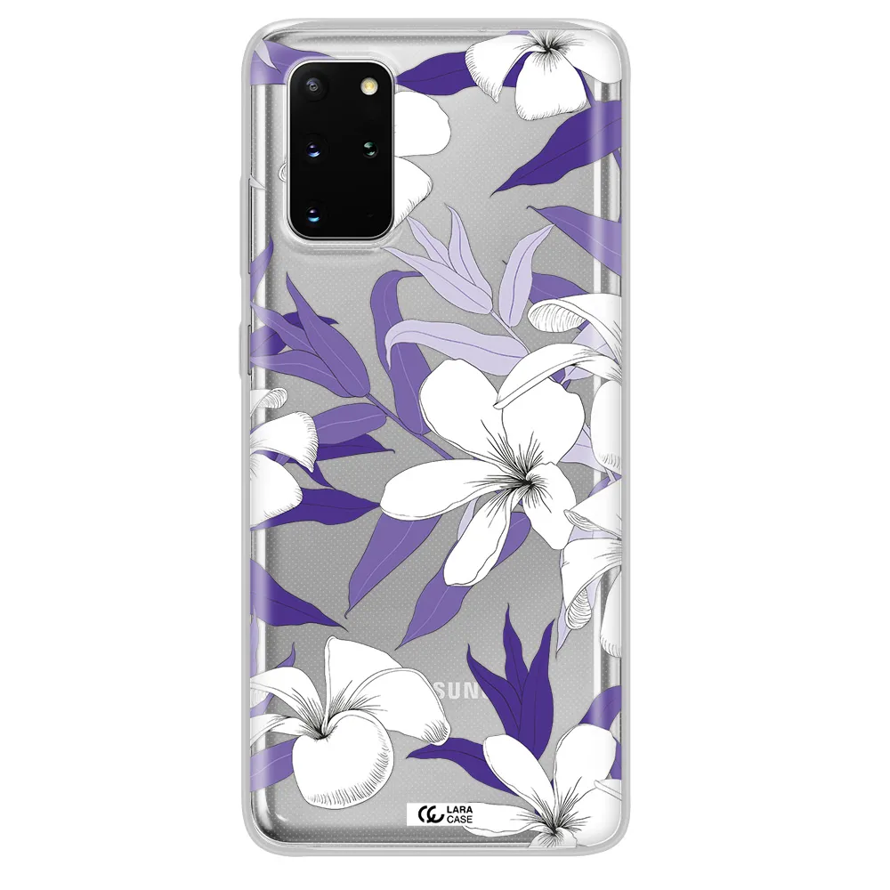Purple Flower Samsung S 20 Plus Clear TPU Case