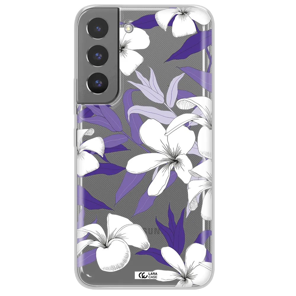 Purple Flower Samsung S 22 Clear TPU Case