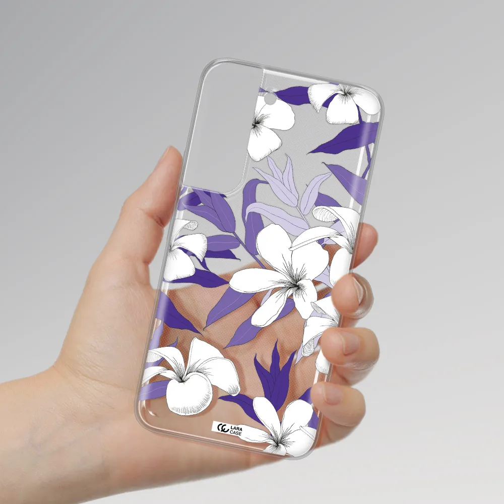 Purple Flower Samsung S 22 Clear TPU Case