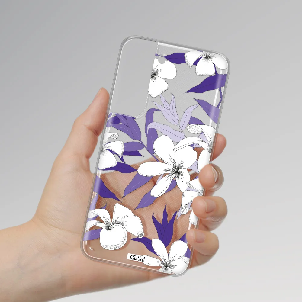 Purple Flower Samsung S 22 Plus Clear TPU Case