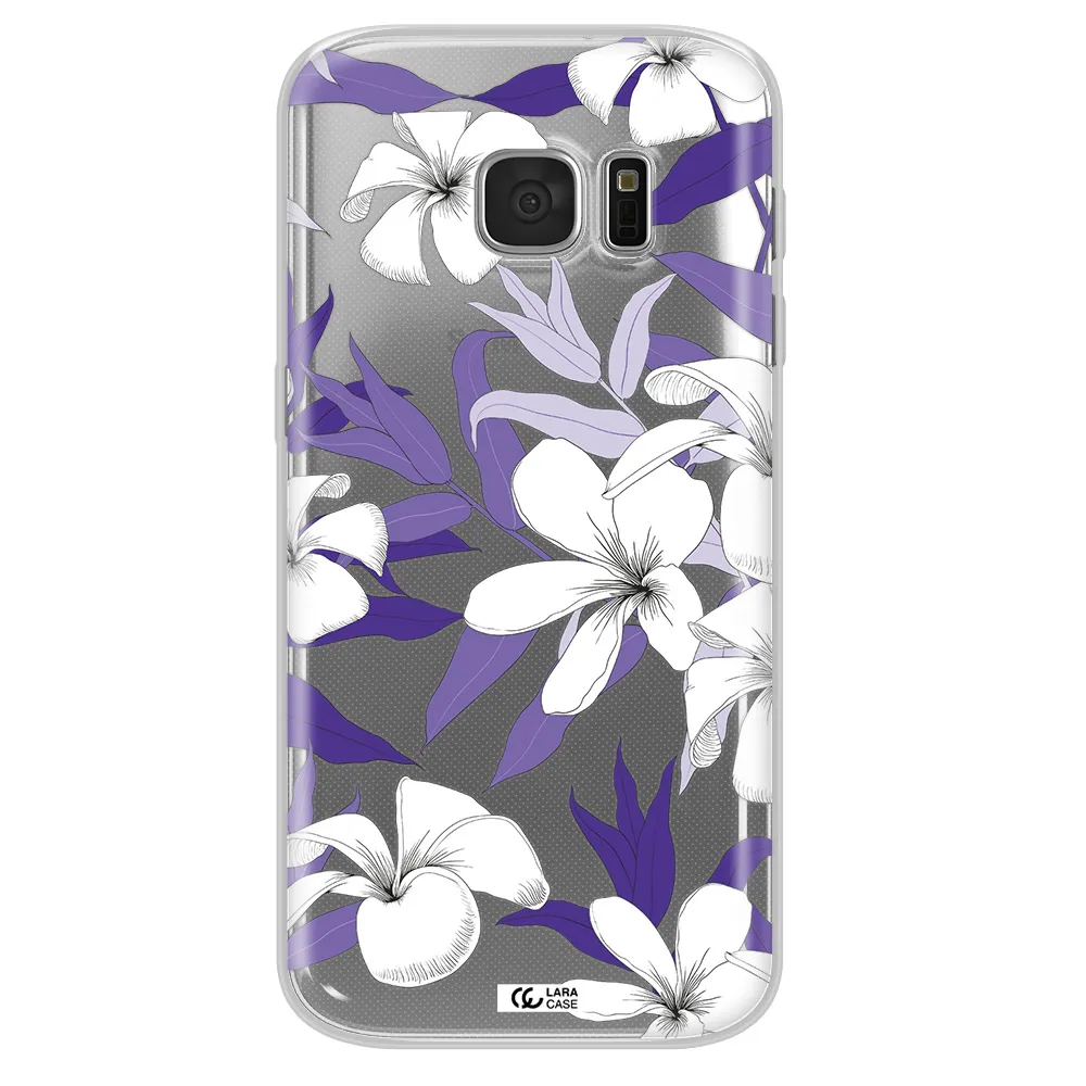 Purple Flower Samsung S 7 Clear TPU Case