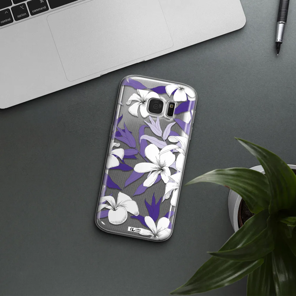 Purple Flower Samsung S 7 Clear TPU Case