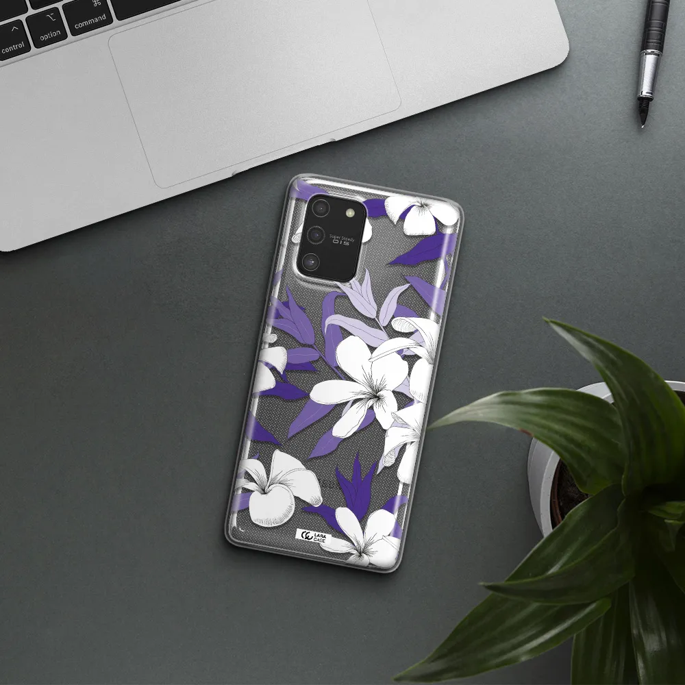 Purple Flower Samsung S10 Lite Clear TPU Case