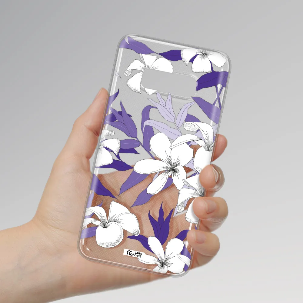 Purple Flower Samsung S10e Clear TPU Case