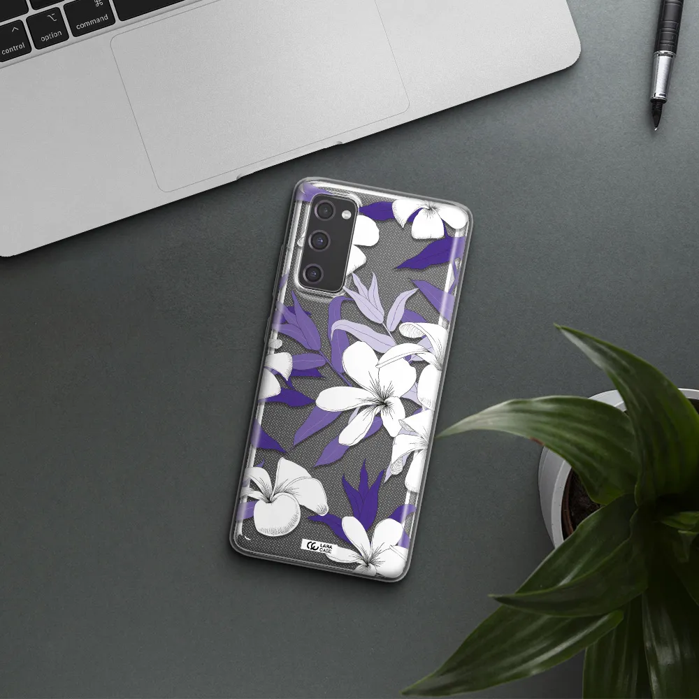 Purple Flower Samsung S20 Fe Clear TPU Case