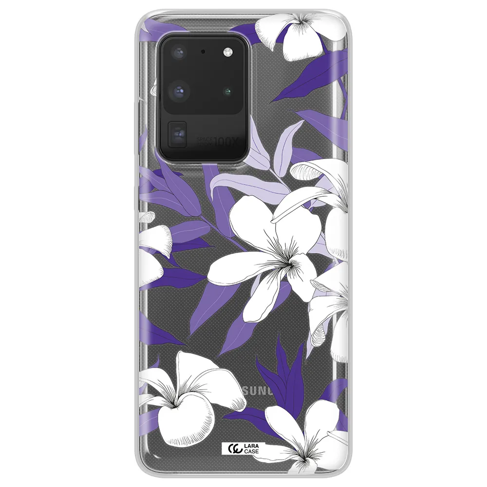 Purple Flower Samsung S20 Ultra Clear TPU Case