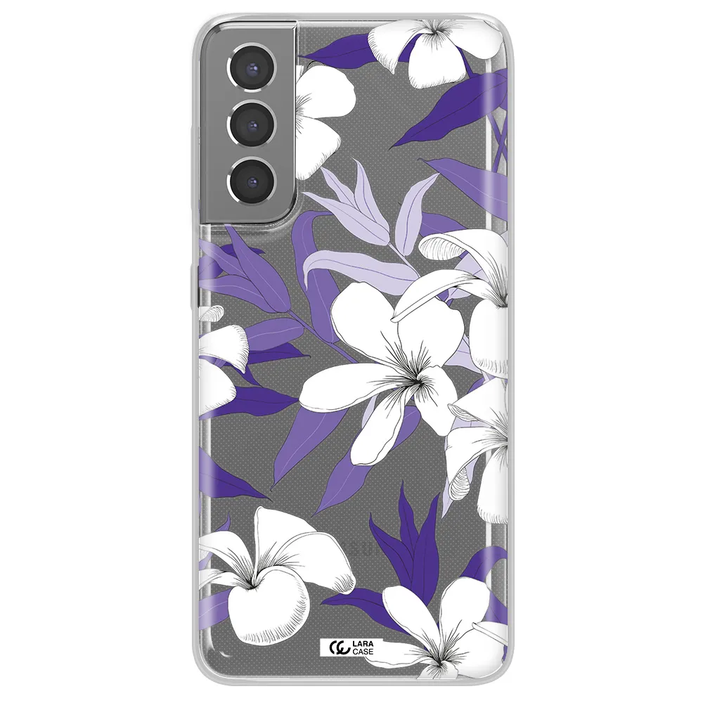 Purple Flower Samsung S21 Clear TPU Case