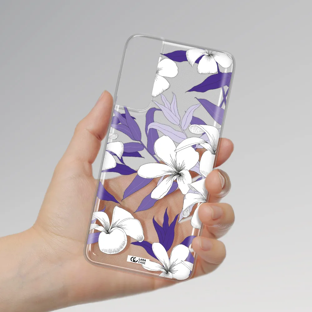 Purple Flower Samsung S21 Clear TPU Case